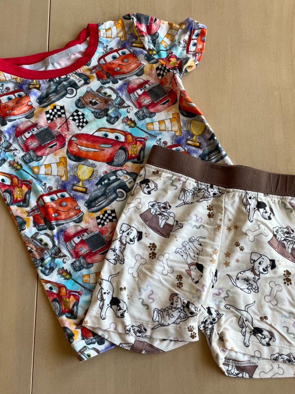 Entire Closet $5! Bamboo Bliss Boutique Disney Cars & 101 Dalmatians PJs Shorts - Picture 2 of 11